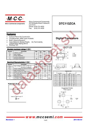 DTC113ZCA-TP datasheet  